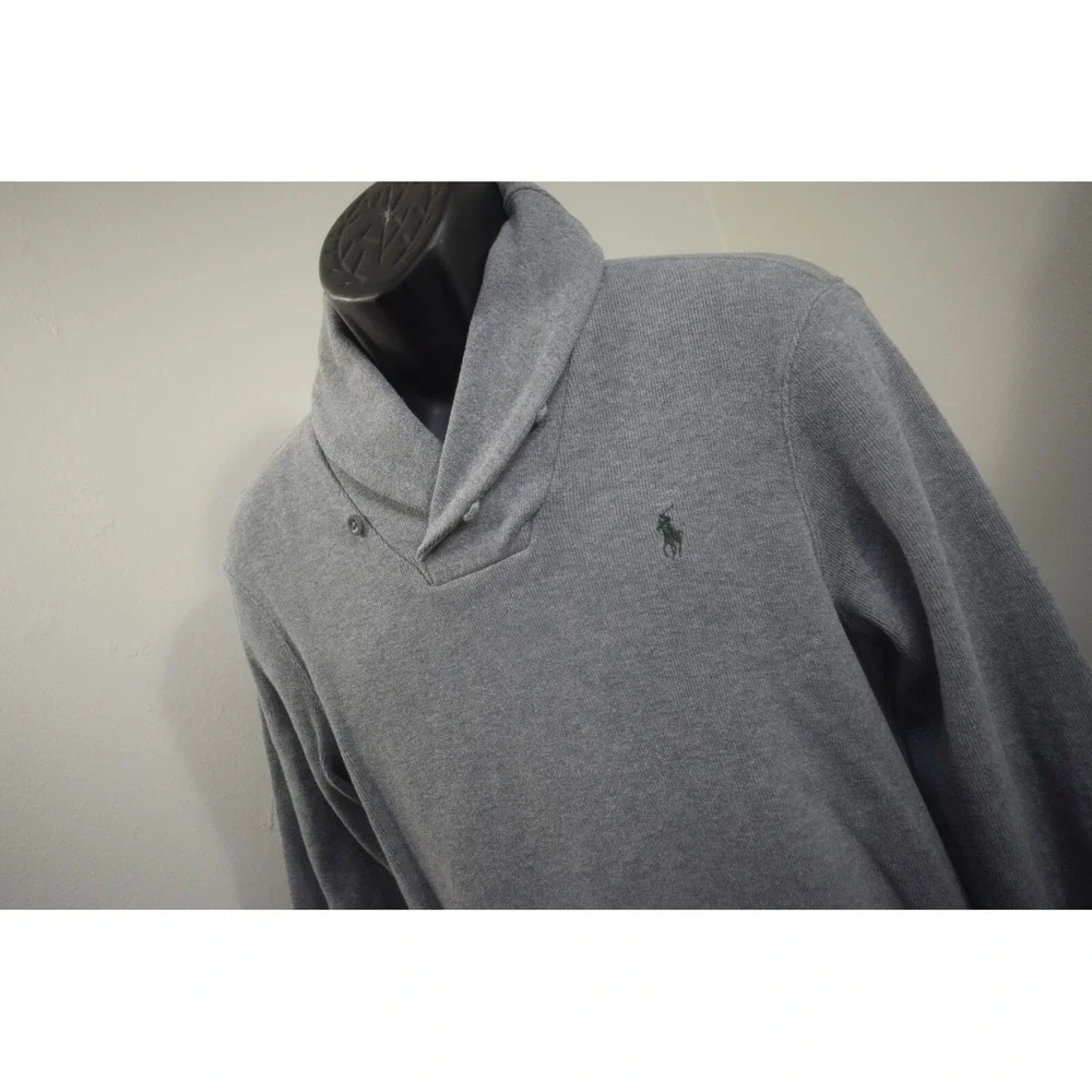Polo Ralph Lauren Cowl Neck Sweater‎ Gray Long Sleeve Pullover Mens Size Small